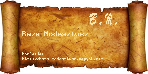 Baza Modesztusz névjegykártya